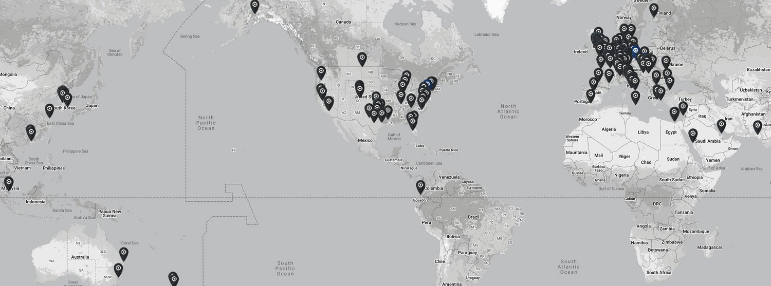 Map of locations with CRYONiQ cryotherapy chamber